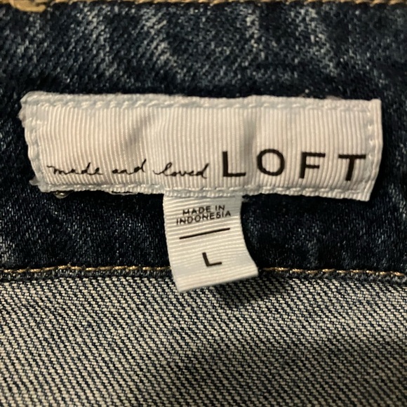 Loft women’s denim biker jacket.  Size large. - Picture 5 of 5